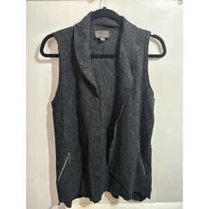 Apropos Wool Blend Open Front Sleeveless Cardigan - Small